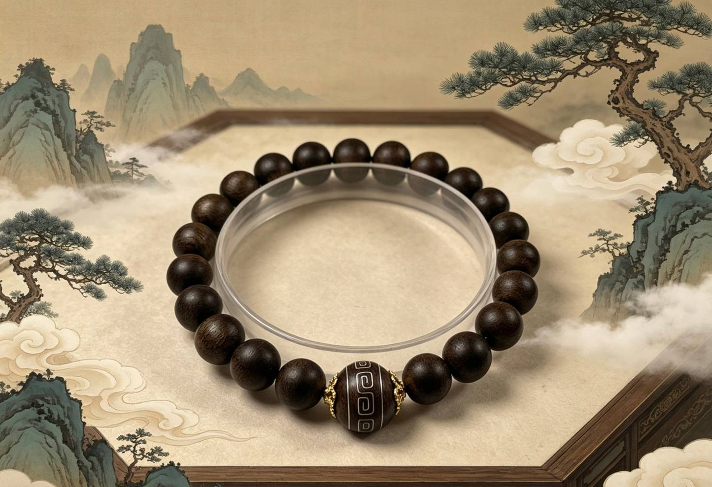 8mm Chinese Natural Eaglewood Handmade Exquisite Bracelets 31270