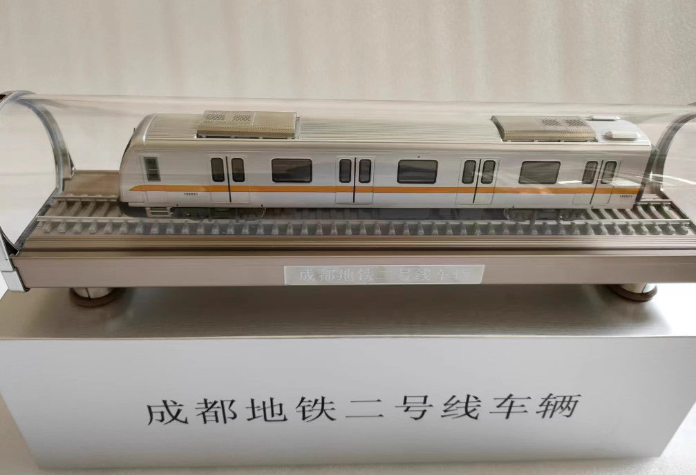 1:68 43CM Chengdu Metro Line 2 Passenger Car Trains Vehicle Diecast Model