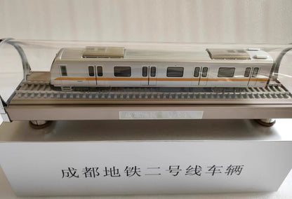 1:68 43CM Chengdu Metro Line 2 Passenger Car Trains Vehicle Diecast Model