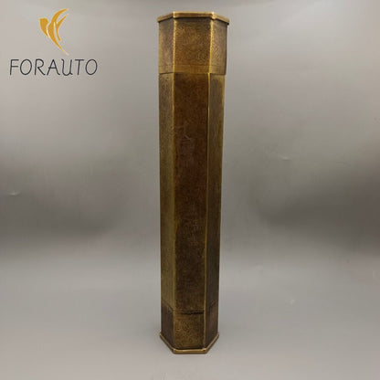 Chinese Antique Collection Hexagonal Copper Incense Tube Painting Tube -