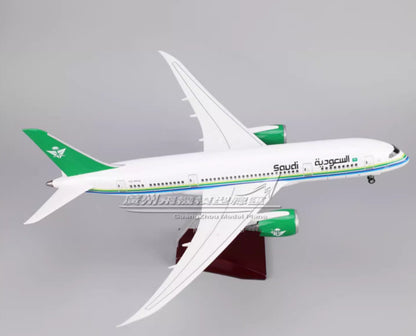 1:130 43CM Saudi BOEING 787 Passenger Airplane Landing Gear Resin Aircraft Model
