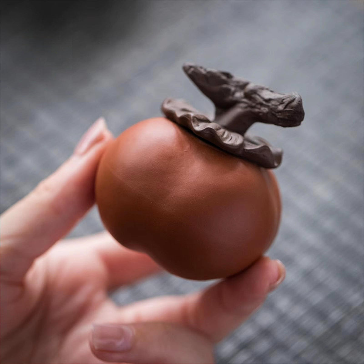 Purple Sands Persimmon Tea Pet Ornament 5.5cm Decorative Tea Play Tea Ceremony