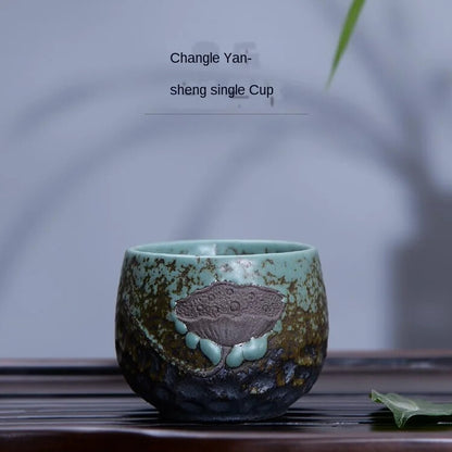 Kung Fu Tea Cup Single Cup Ceramic Master Cup Teacup Handmade Cool Vintage Coars