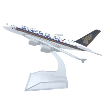 1/400 Scale 16cm Aircraft Singapore A380 Alloy Plane Model Souvenir Simulation