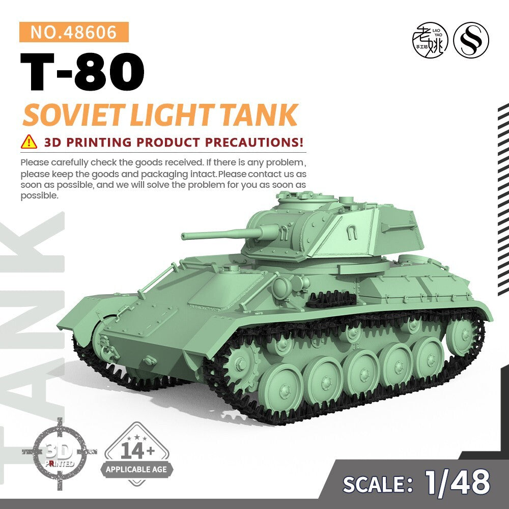 SSMODEL SS48606 1/48 Military Model Kit Soviet T-80 Light Tank