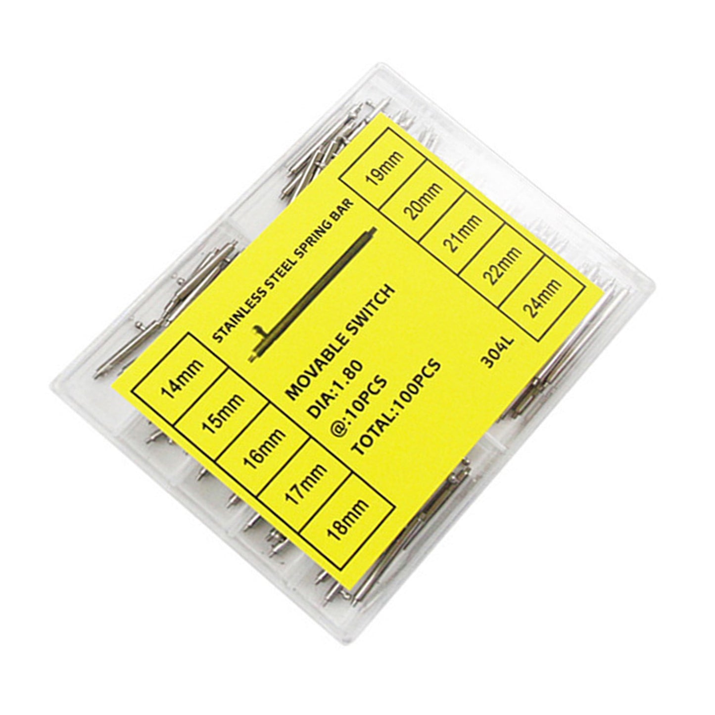 1Box Stainless Steel 14-24mm Watch Strap Spring Bars Pin Watchmaker Repair Tool