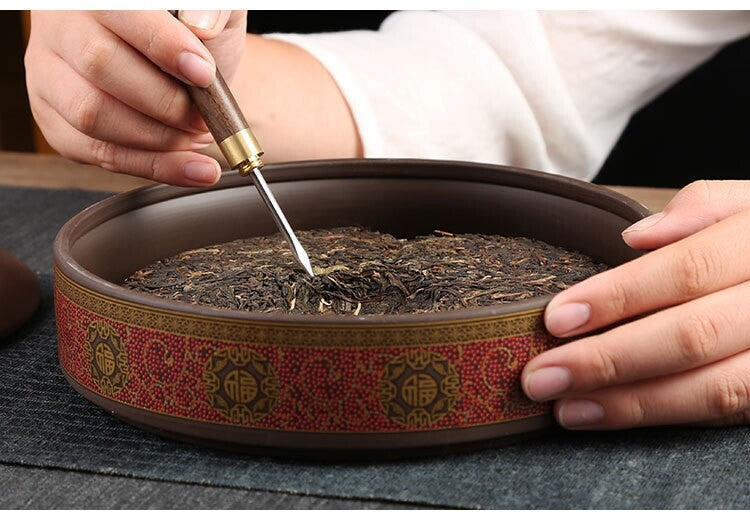 Yixing Zisha Purple Clay Tea Caddy for Pu'er Tea Cake Canister with Lid Round