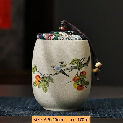Portable Ceramic Tea Jar Container Sealed Jar Small Tea Box Mini Storage