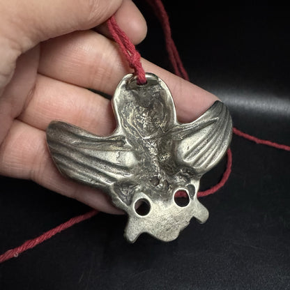 Tibetan White Copper Garuda Pendant 2.07in Hand-Carved Ethnic Tibetan Amulet
