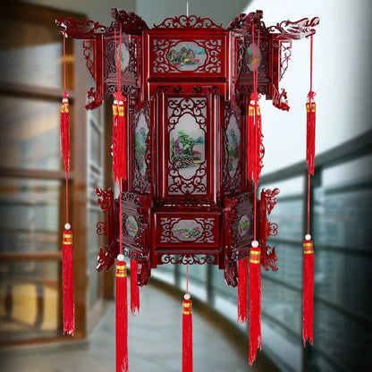 Palace Lantern Carved Wooden Chinese Lantern Balcony Red Outdoor Decoracion
