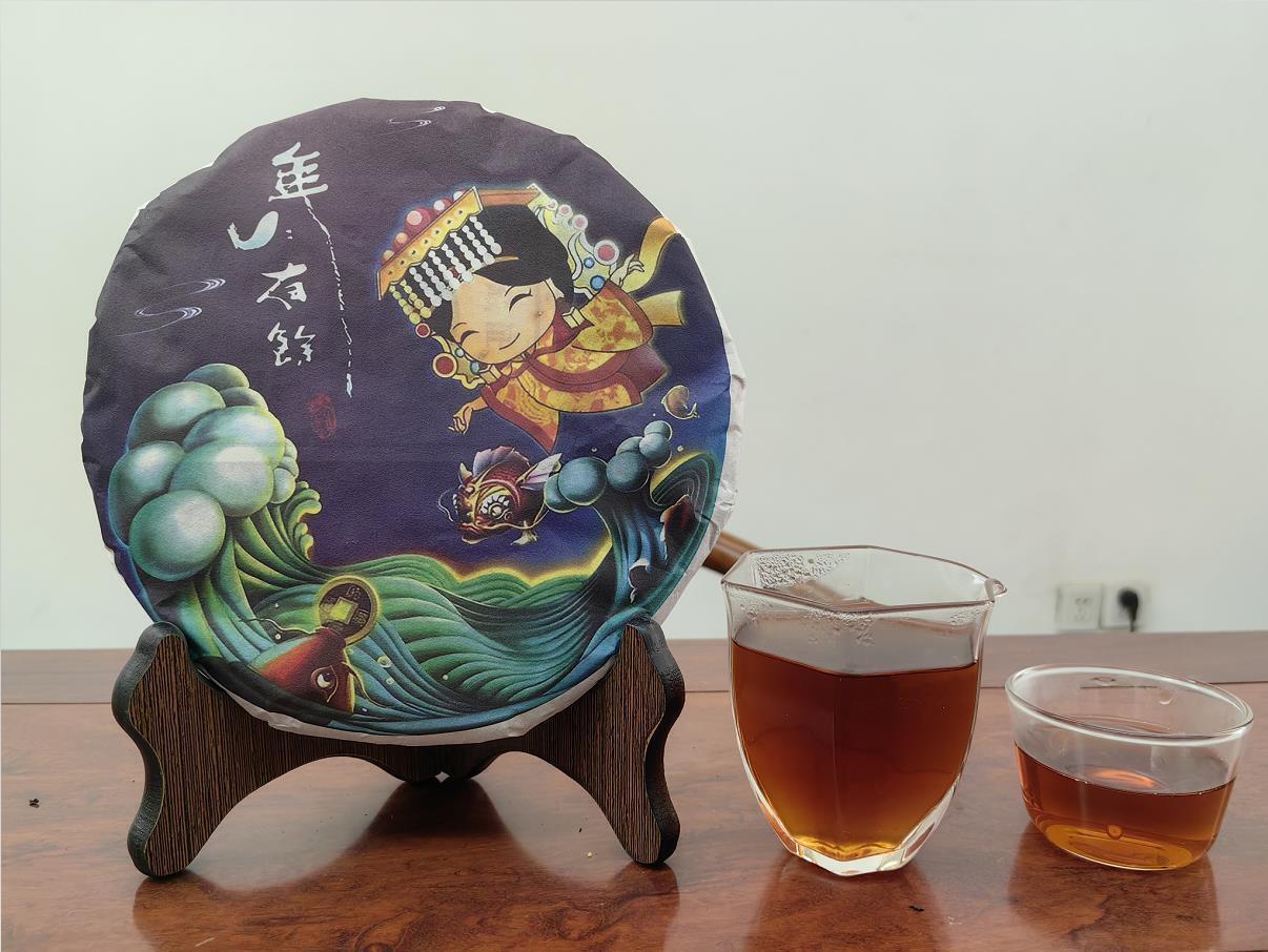 357g Yunnan Pu-erh Tea Ripe Tea Cake Pu-erh Ripe Tea Cake 年年有余熟普洱