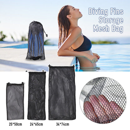 1X Swimming Fins Mesh Storage Bag Diving Mask Swimming Beach Bundle Pocket