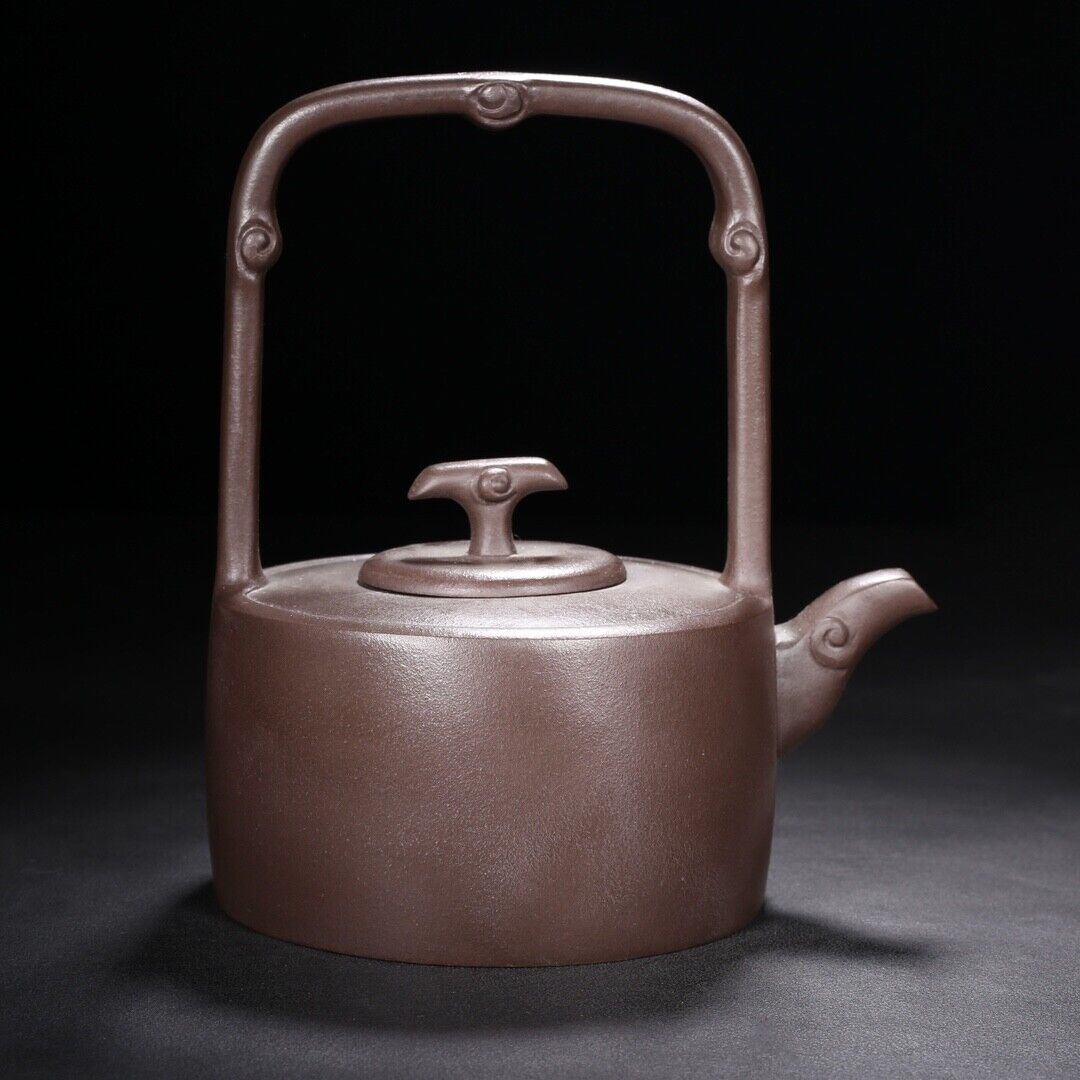 Vintage Chinese Yixing Purple Clay Teapot Zisha Ceremony Collectible Calligraphy