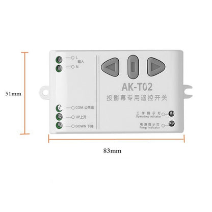 433mhz AC 85-250V Projection Screen Receiver RF Wireless Remote Control Switch t