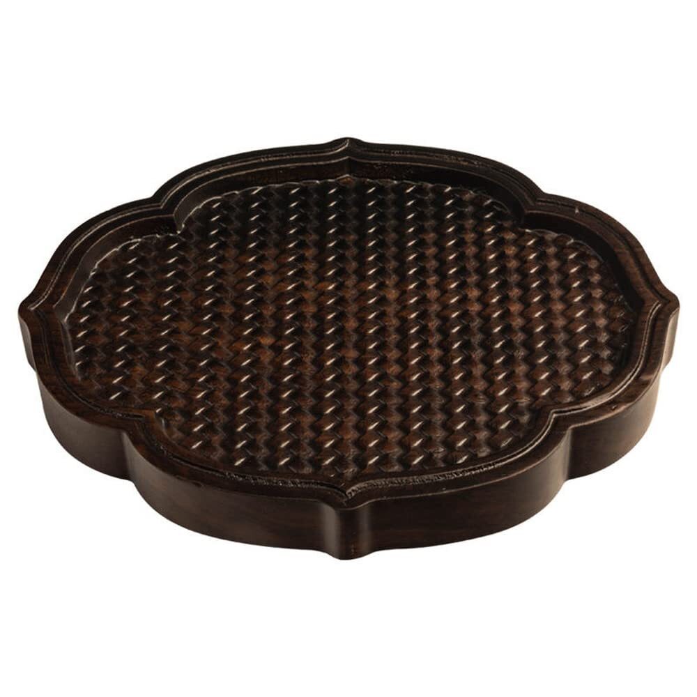 18cm Solid Wood Carved Household Tea Tray Kung Fu Tea Set Tea Decor