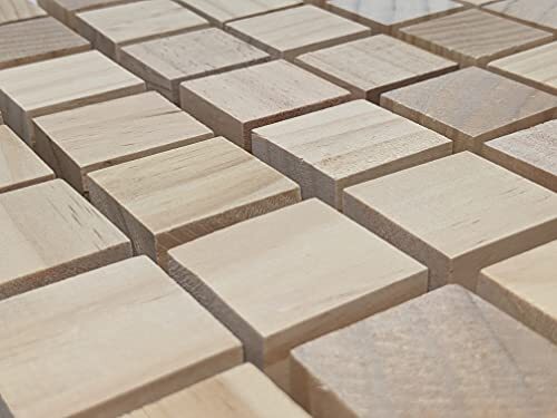 40 Pack Unfinished 1.5" Birch Wood Blocks -Smooth & Sanded Surface