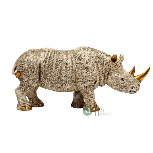 Polyresin One Horned Rhinoceros Idol Figurines Gifts for Home Decor Statue