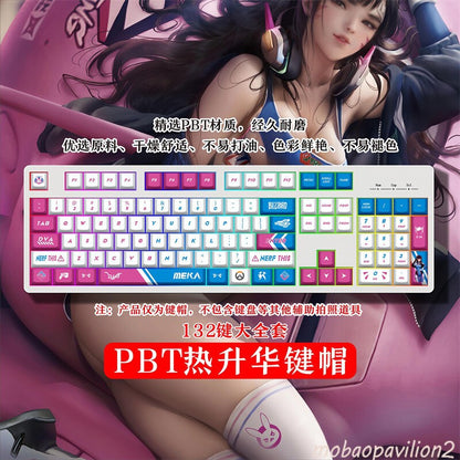 New 132 Key Games Overwatch OW PBT Keycap Set for Cherry MX Mechanical Keyboard