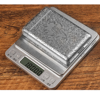 Retro Hand Carved Metal 3-Open Gold Cigarette Box Which Can Hold 14 Cigarettes