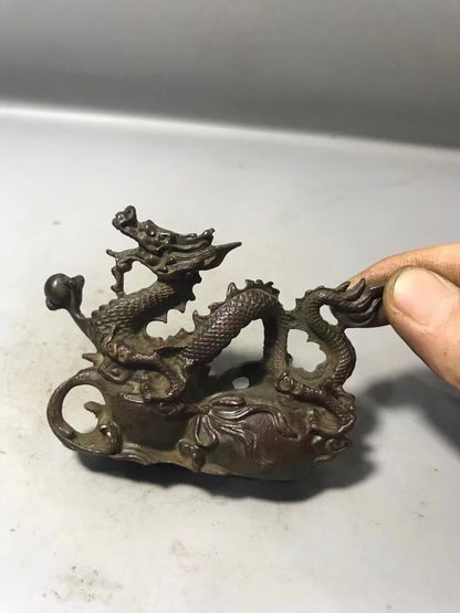 Collection chinese old bronze handmade dragon statue home decor decoration