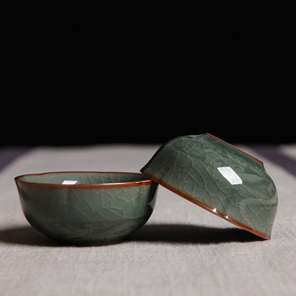 Longquan Celadon Portable Kung Fu Tea Set A Pot of Two Teacup