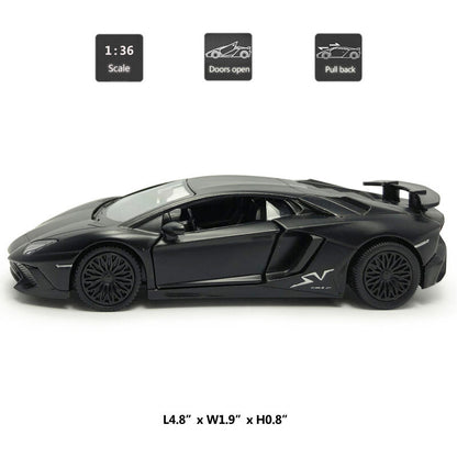 1/36 Lamborghini Aventador LP750-4 SV Model Car Diecast Toy Vehicle Boys Black