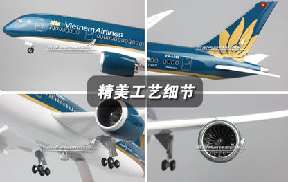 1:130 43CM Vietnam Airlines BOEING 787 Plane Landing Gear Resin Aircraft Model