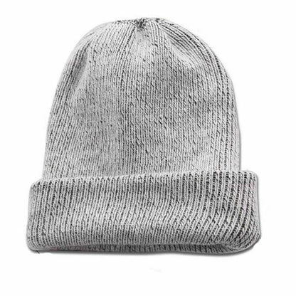 Winter Rabbit Fur Knitted Hat Solid Warm Wool Thick Beanie Bonnet White Red Gray