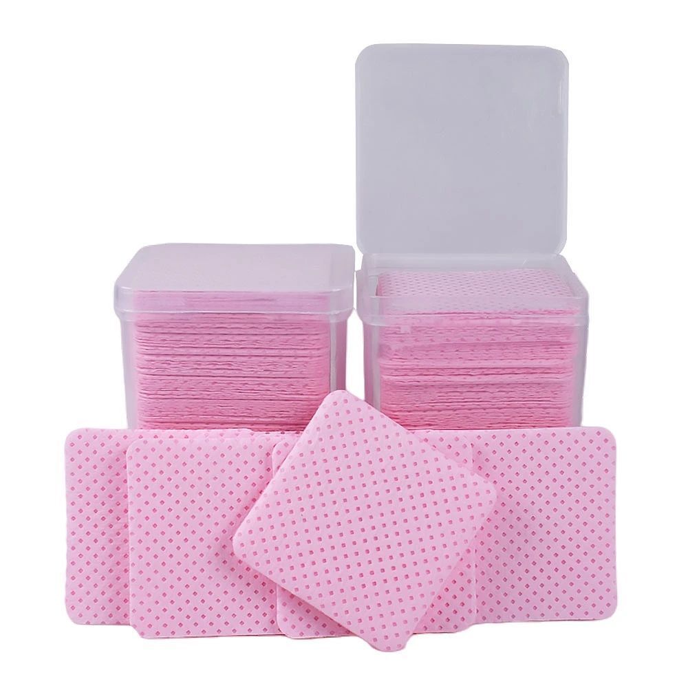 Eyelash Glue Remover Wipe 200Pcs Paper Cotton Lash Extension Cleaner Pad 48x48mm