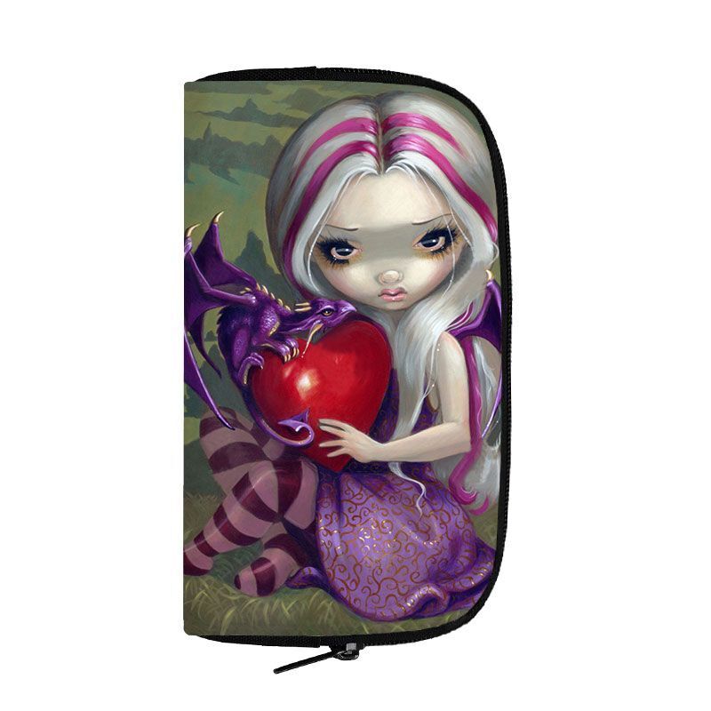 Cartoon Gothic Wallets Cute Purse Clutch Bag Phone Holder Ladies Coin Bags Long