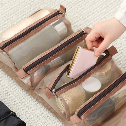 Travel Cosmetic Bag Mesh Make Up Toiletry Brushes Lipstick Storage Organizer Bag