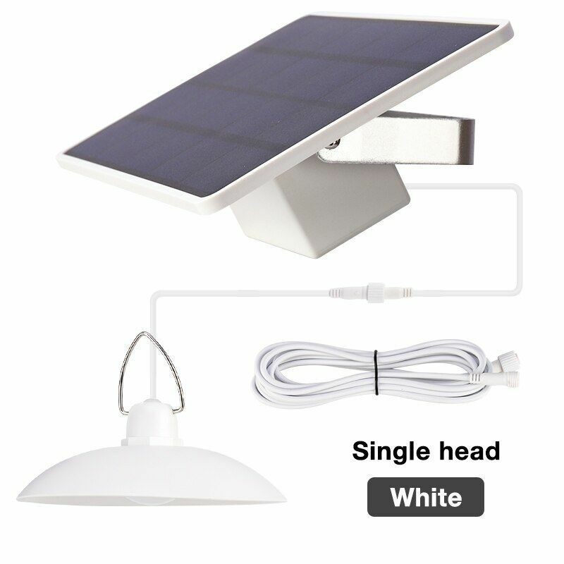 LED Solar Pendant Light Outdoor Indoor Power Lamp Line Bulb Shed Lighting Home