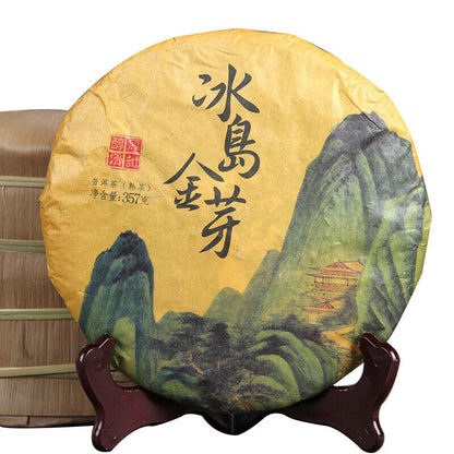 Authentic Iceland Golden Buds Cooked Pu'er Tea Old Tree Pu-Erh Black Tea 357g
