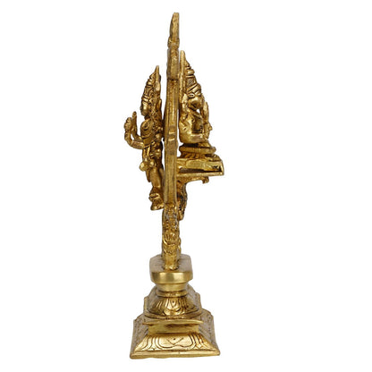 Hindu God Brass Lord Vishnu As Sudarshan & Narsimha Other Side Idol Figurines
