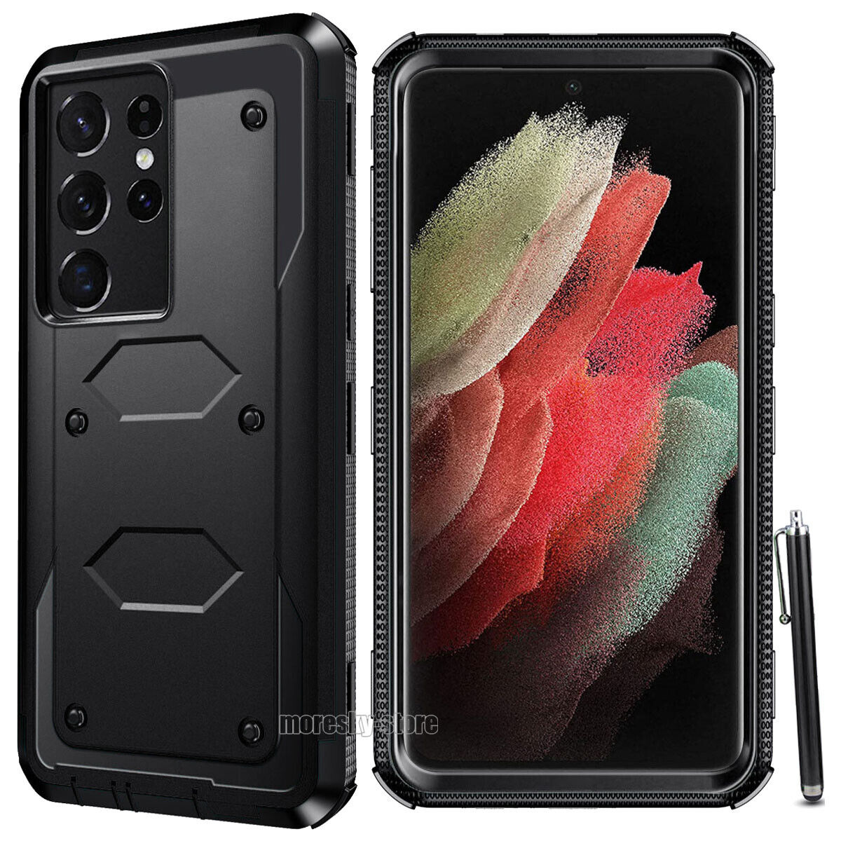 For Samsung Galaxy S21/ Ultra/ Plus Case Dual Layer Rugged Hybrid Cover + Stylus