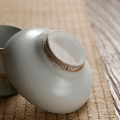 Tea Leaking Persimmon Pattern Filter Tea Strainer Kung Fu Tea Set Ceramic