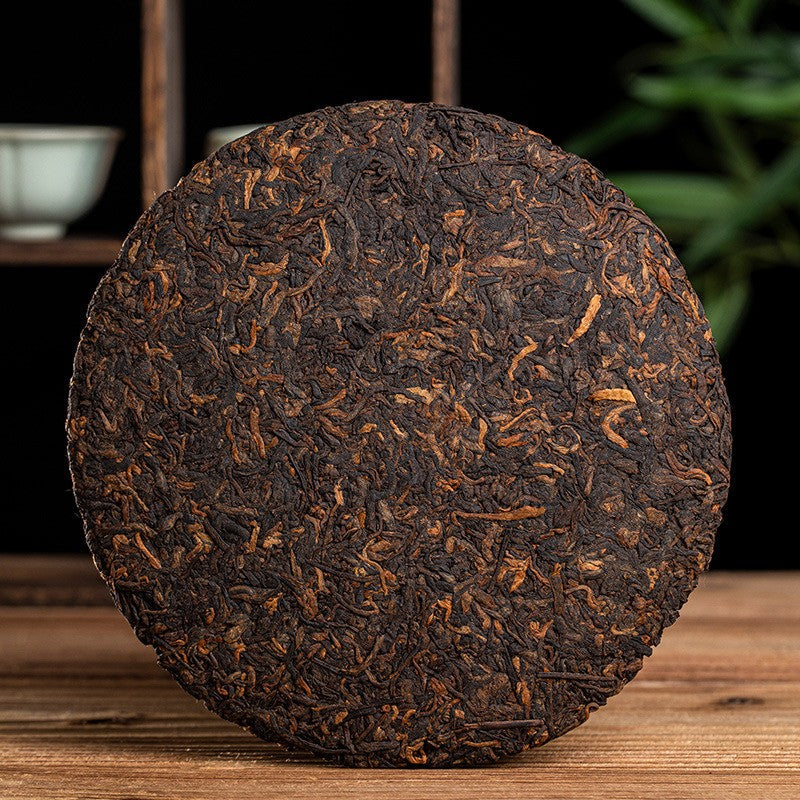 357g Yunnan Pu'er Tea Ripe Tea Cake Menghai Qizi Cake 2013
