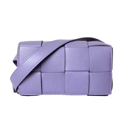 Mini Woven Real Leather Belt Bag Crossbody Sling Fanny Waist Pack Chain Clutch