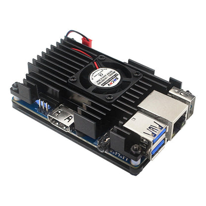 T Aluminum Case with Active Passive Cooling Fan Heatsink Set for Orange Pi 3 LTS