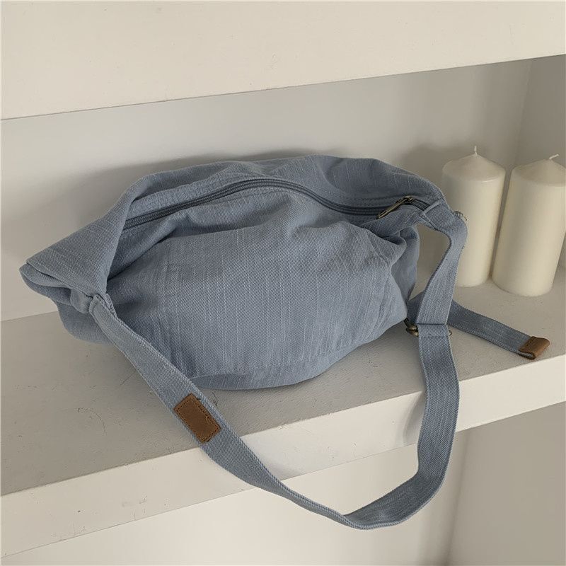 Big Size Dumpling Bag Canvas Purse Large Messenger Crossbody Pouch 42*28*11.5 CM