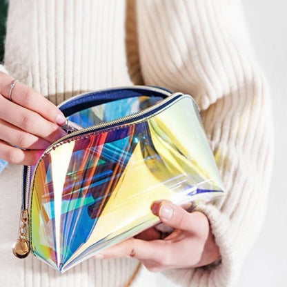 Fashion Laser Cosmetic Bag Traveling Dumpling Shape Transparent Toilet Purse 1PC