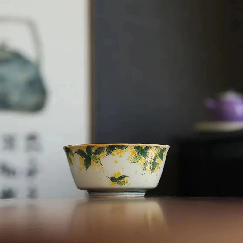 Hand Drawn Flower Pattern Chinese Home Single Cup Art Tea Cup Tea Set