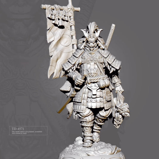 1/24 resin figure model kit Mythical Circumstances-Cat Bear Warrior Unassembled