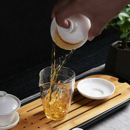 Mini White Porcelain Gaiwan Chinese Gongfu Tea Brewing Lidded Cup 70ml Puer Tea