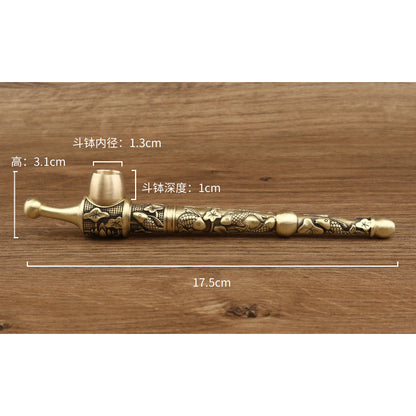 New 17cm Handmade pure Copper Old-Fashioned Pipe Multifunctional Pipe Pot Gift