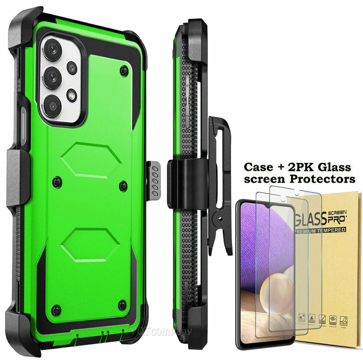For Samsung Galaxy A32 5G Case Shockproof Rugged Clip Cover + Screen Protector