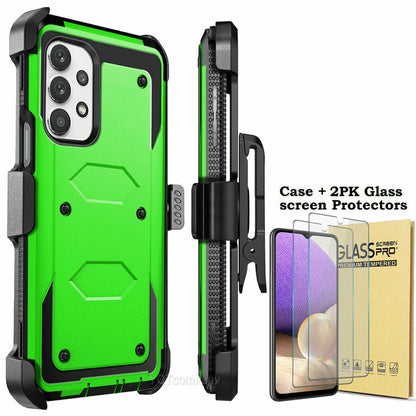 For Samsung Galaxy A32 5G Case Shockproof Rugged Clip Cover + Screen Protector