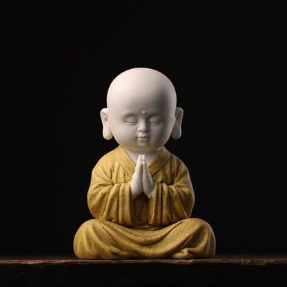 Little Monk Purple Sands Tea Pet 12.8cm Kung Fu Tea Set Decoration Tea Ceremony