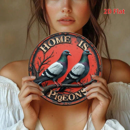 Vintage 8x8 Tin Sign Retro Kitchen Wall Art Home Is Where The Heart Is for Bar