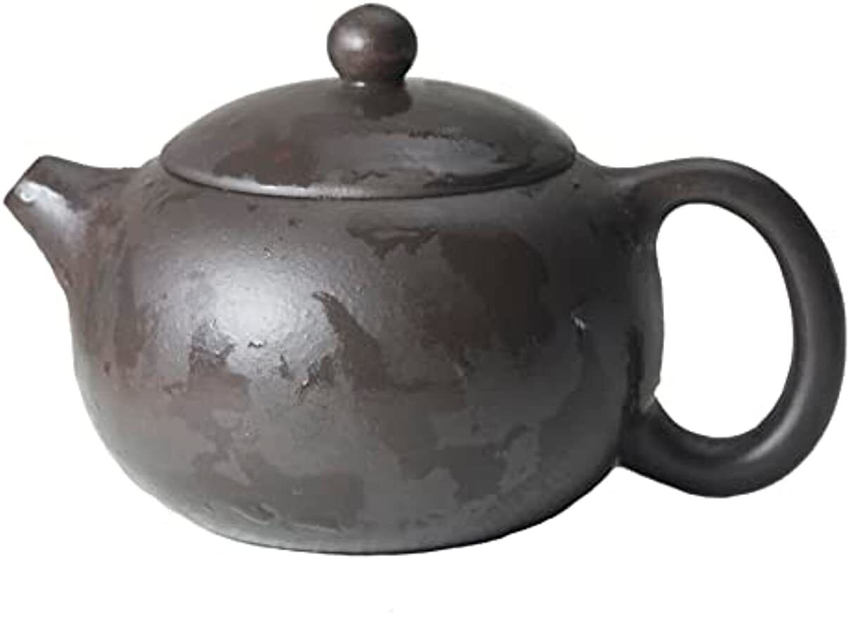 Chinese Yixing Clay Teapot 6.7Oz Handmade Xishi Zisha Tea Pot Black Gold Sand